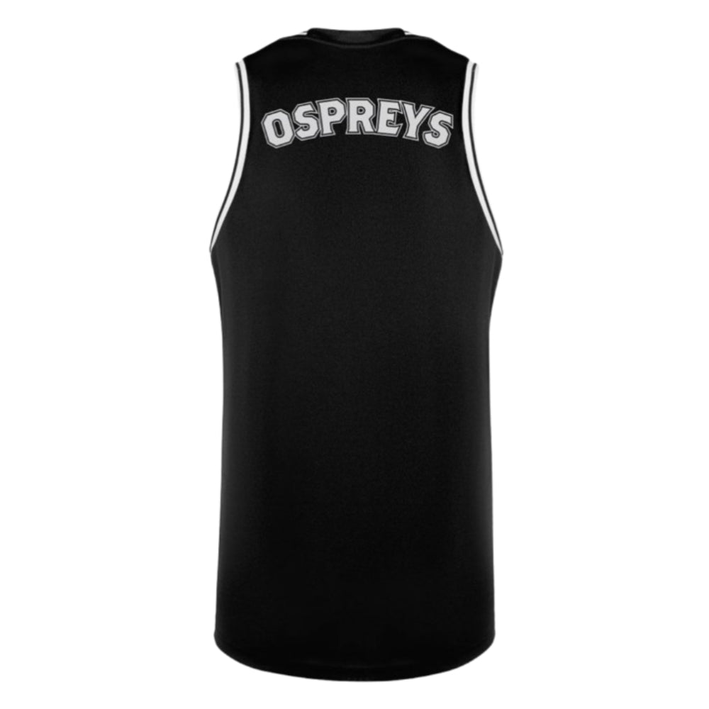 2024-2025 Ospreys Rugby Basketball Vest (Black) Product - Sleeveless Macron   