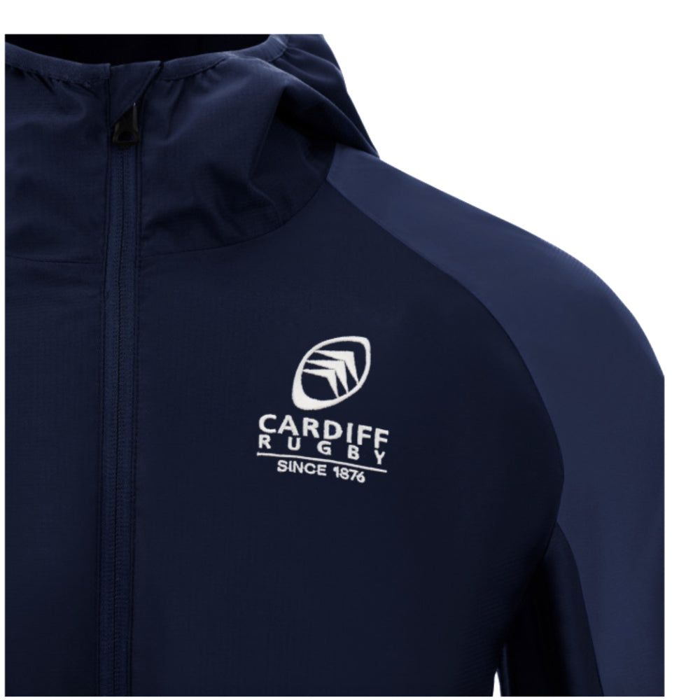 2024-2025 Cardiff Blues Rugby Full Zip Waterproof Jacket (Navy) Product - Jackets Macron   