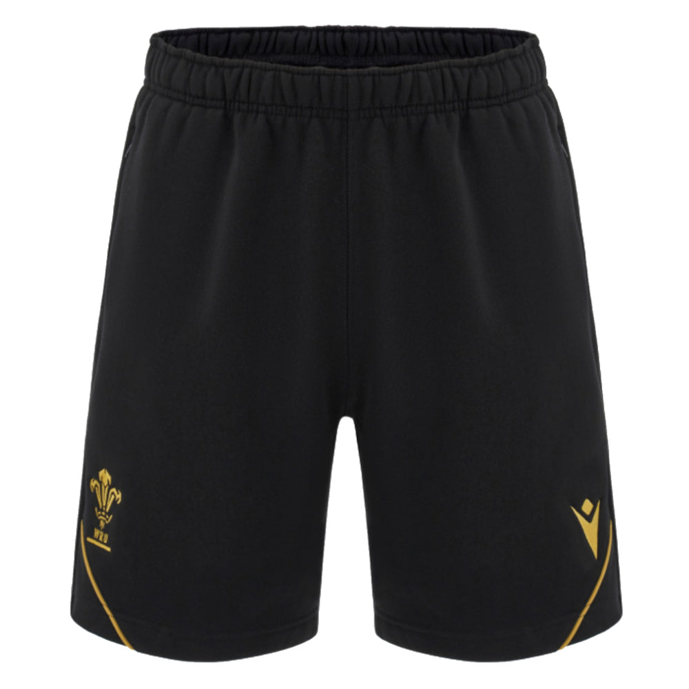 2024-2025 Wales Rugby Travel Bermuda Shorts (Black) Product - Shorts Macron   