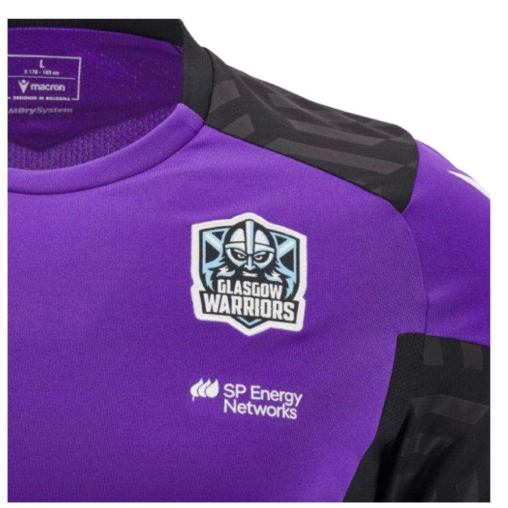 2024-2025 Glasgow Warriors Rugby Training Shirt (Purple) - Kids Product - Training Shirts Macron   