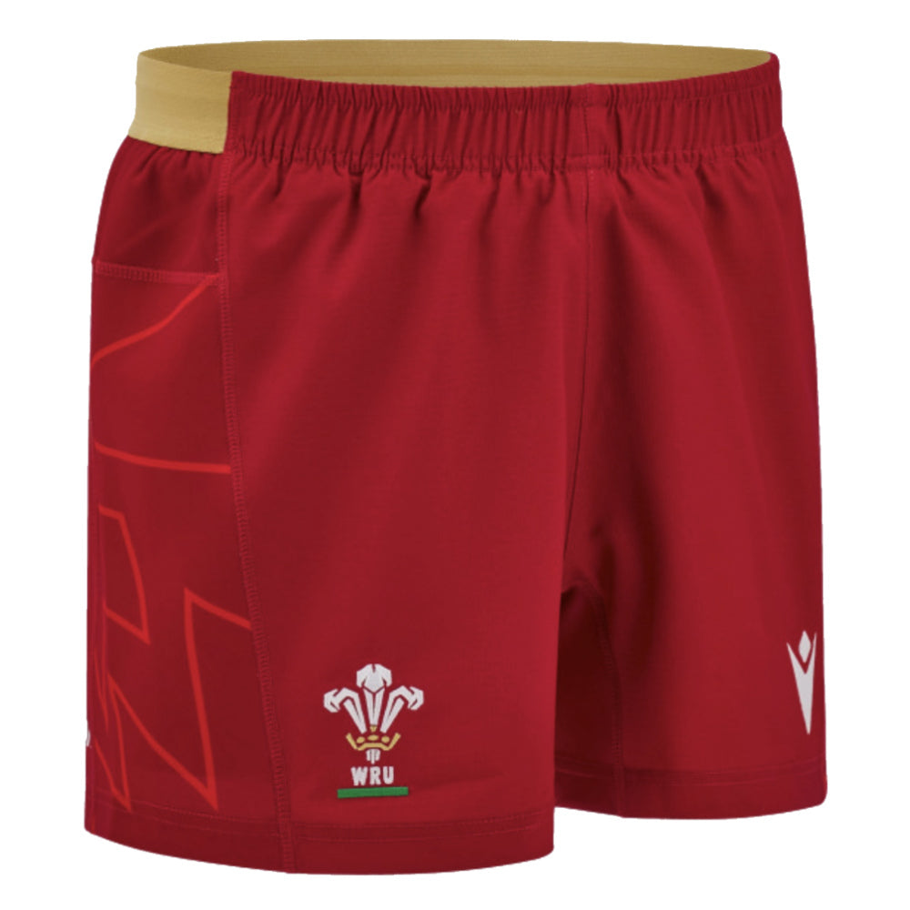 2024-2025 Wales Rugby Pathway Home Shorts (Red) Product - Shorts Macron   