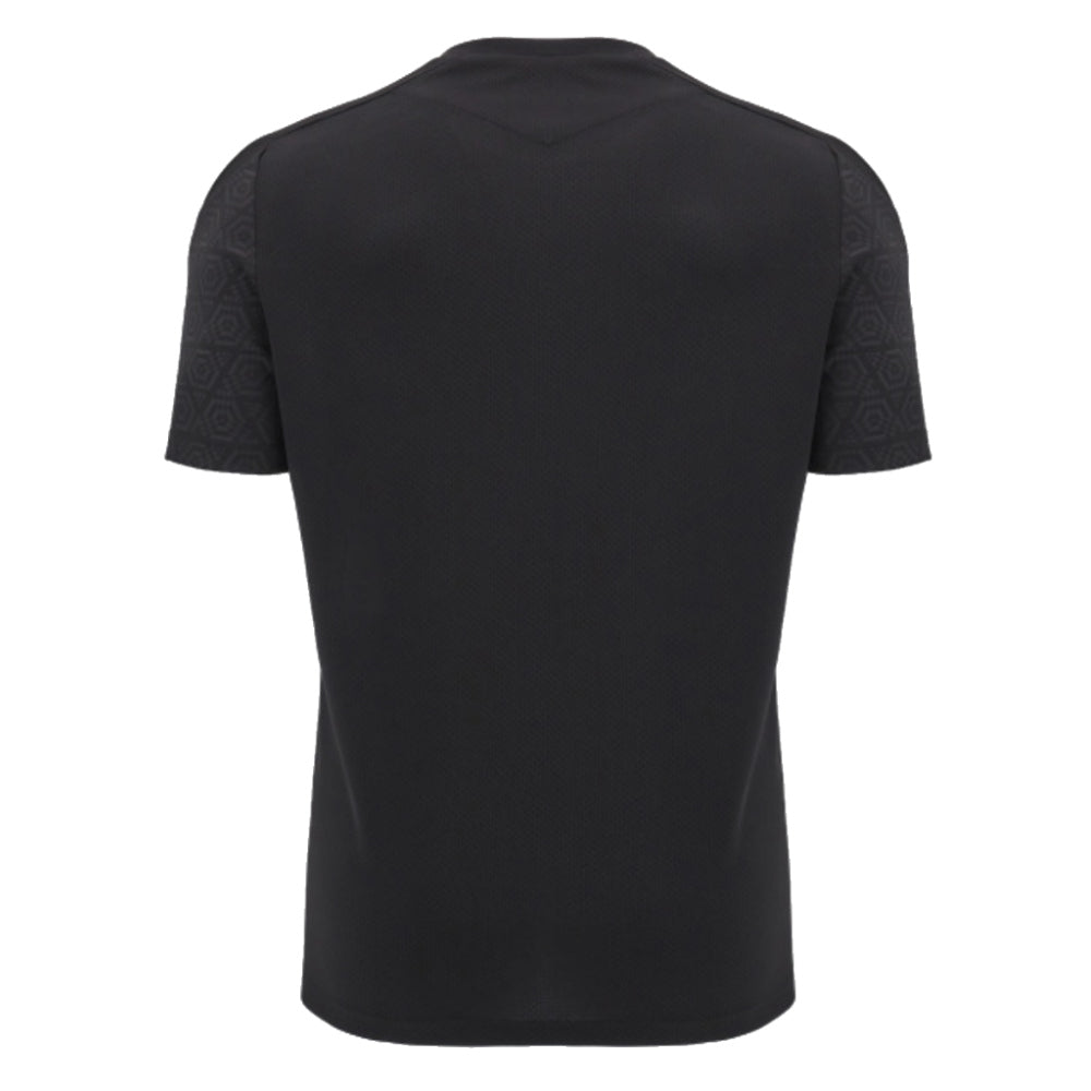 2024-2025 Wales Rugby WRU Poly Training Shirt (Black) - Kids (Your Name) Product - Hero Shirts Macron   