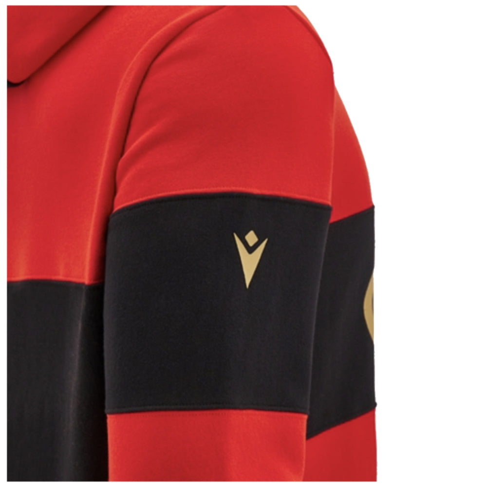 2024-2025 Wales WRU Rugby Leisure Hoody Sweatshirt (Red) - Kids Product - Hoodies Macron   