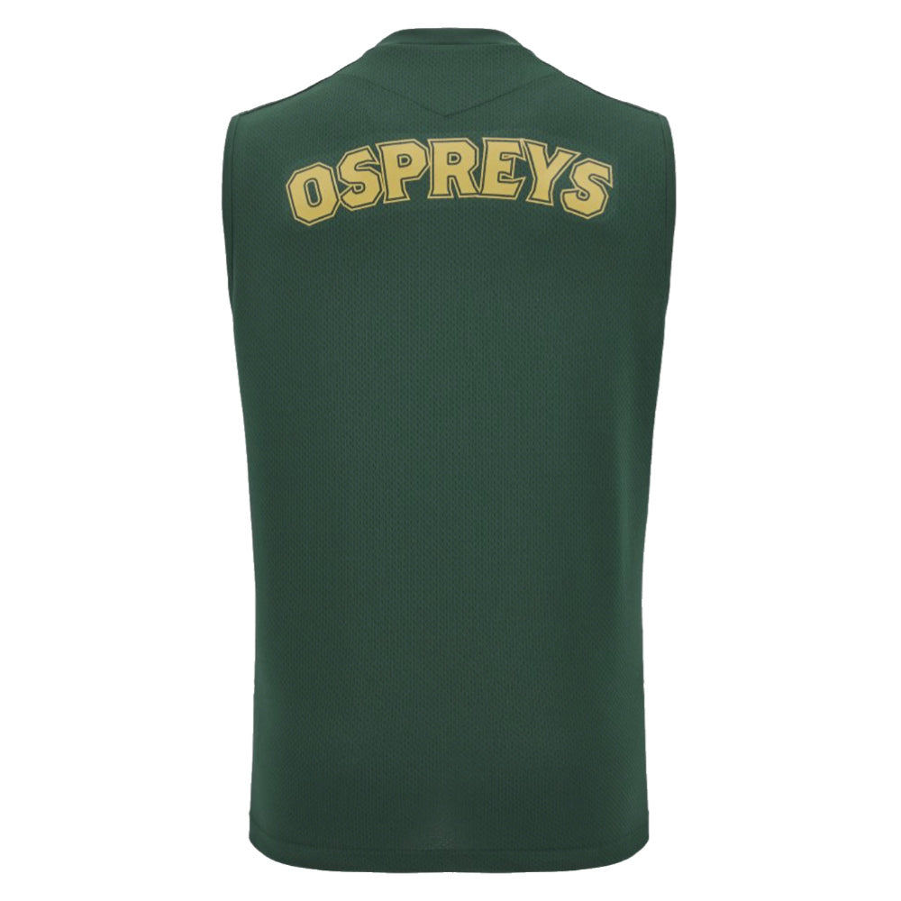 2024-2025 Ospreys Rugby Sleveeless Training Shirt (Green) (Your Name) Product - Hero Shirts Macron   