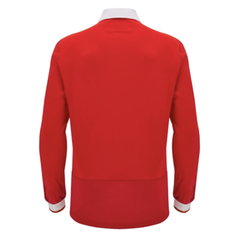 2024-2025 Wales WRU Home LS Cotton Rugby Shirt (Your Name) Product - Hero Shirts Macron   