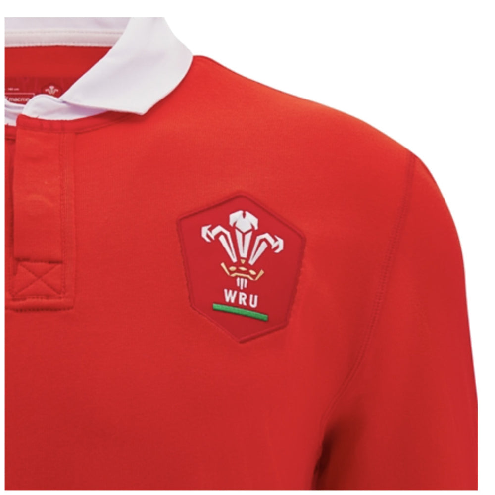 2024-2025 Wales WRU Home Cotton Rugby Shirt Product - Football Shirts Macron   