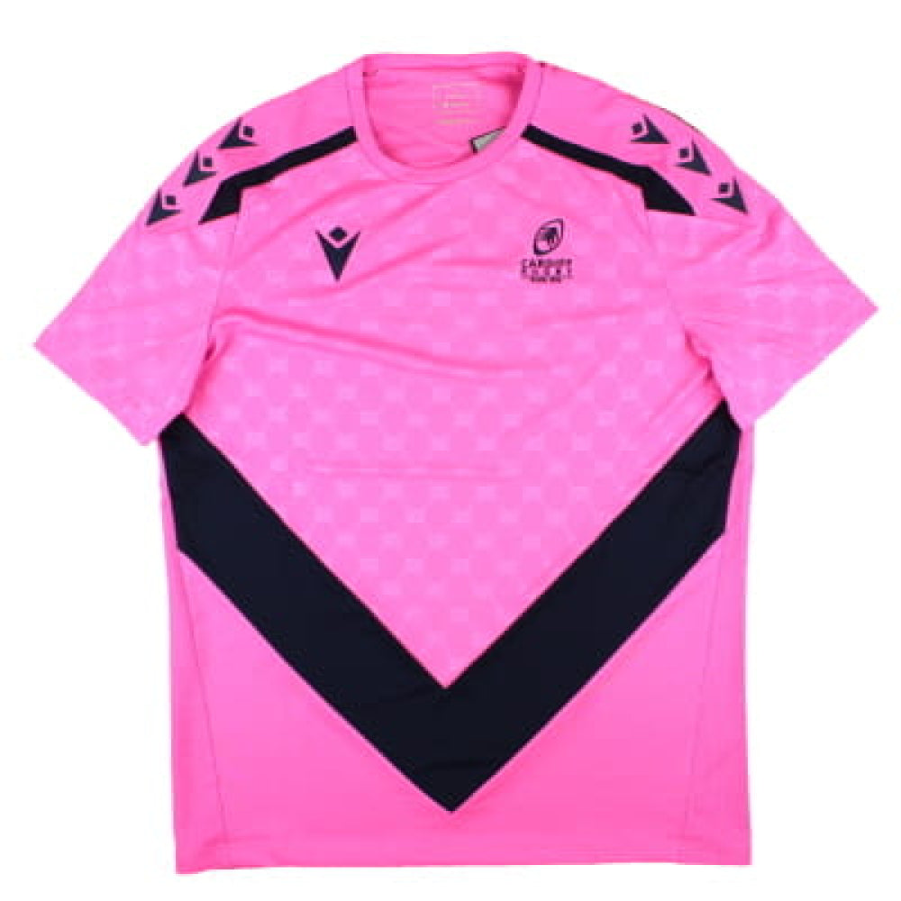 2024-2025 Cardiff Blues Rugby Player Training Shirt (Pink) Product - Training Shirts Macron   