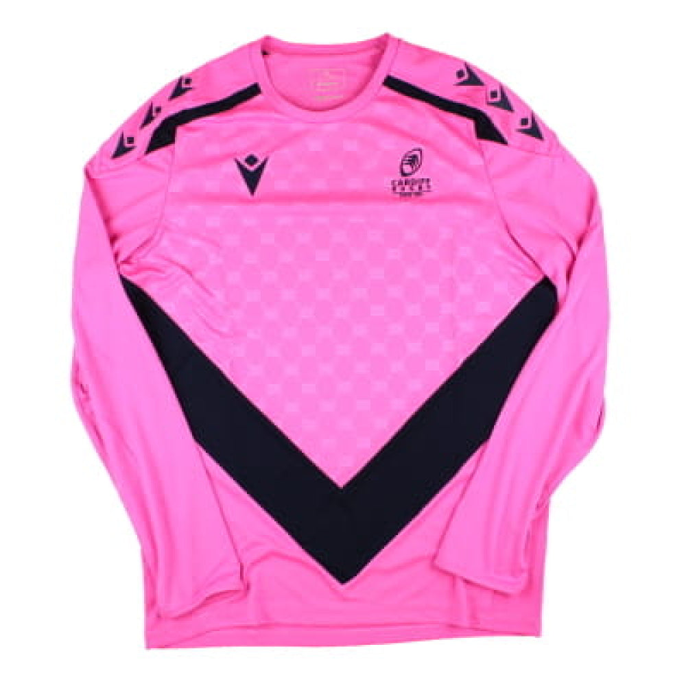 2024-2025 Cardiff Blues Rugby LS Training Shirt (Pink) Product - Training Shirts Macron   