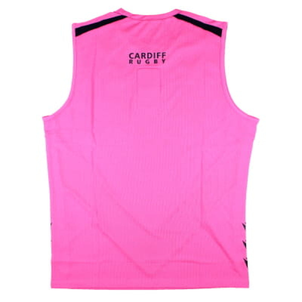 2024-2025 Cardiff Blues Rugby Sleeveless Training Shirt (Pink) (Your Name) Product - Hero Shirts Macron   