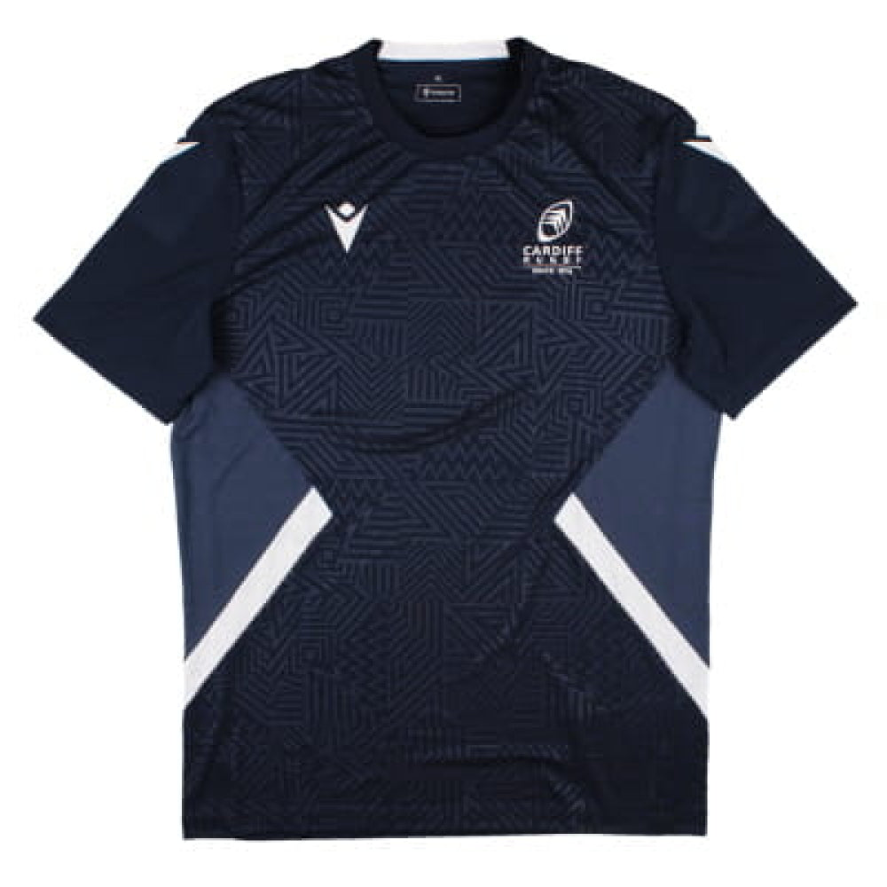 2024-2025 Cardiff Rugby Poly Training Shirt (Navy) Product - Training Shirts Macron   