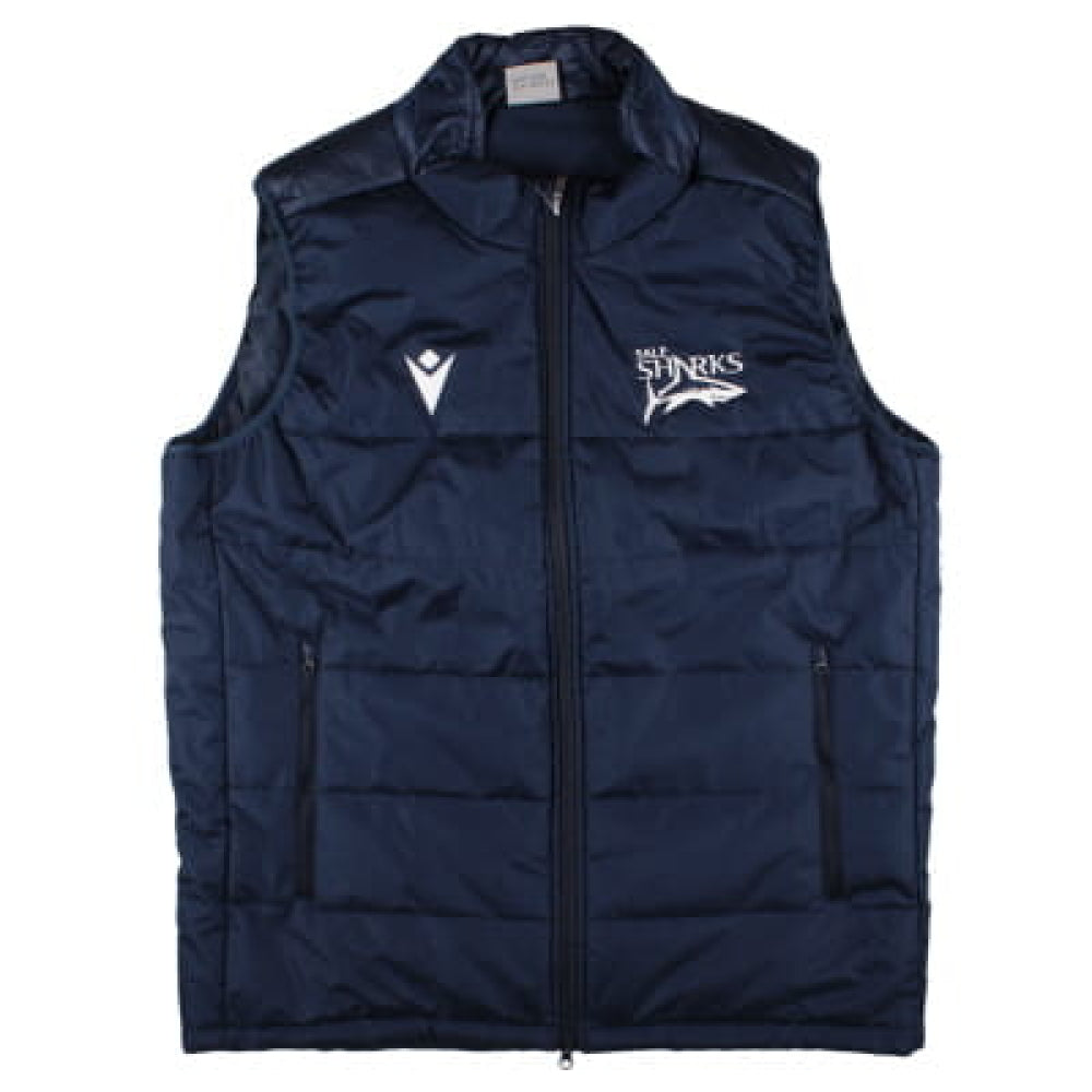 2024-2025 Sale Sharks Padded Gilet (Navy) Product - Jackets Macron   