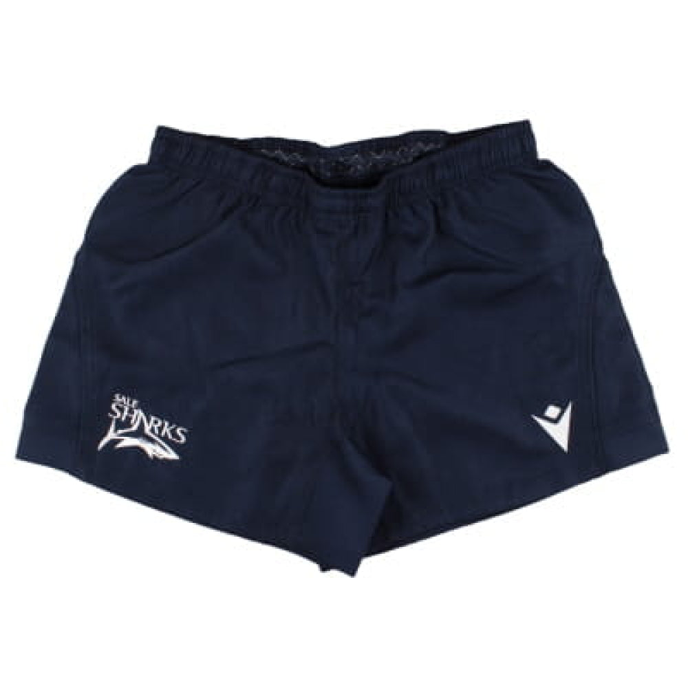 2024-2025 Sale Sharks Training Rugby Shorts (Navy) Product - Shorts Macron   