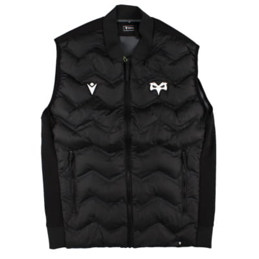 2024-2025 Ospreys Rugby Athletic Gilet (Black) Product - Jackets Macron   