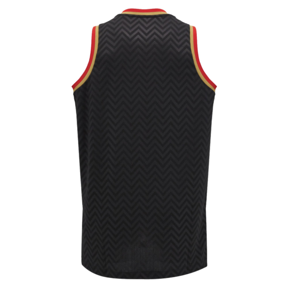 2024-2025 Wales Rugby Training Basketball Singlet (Black) Product - Sleeveless Macron   