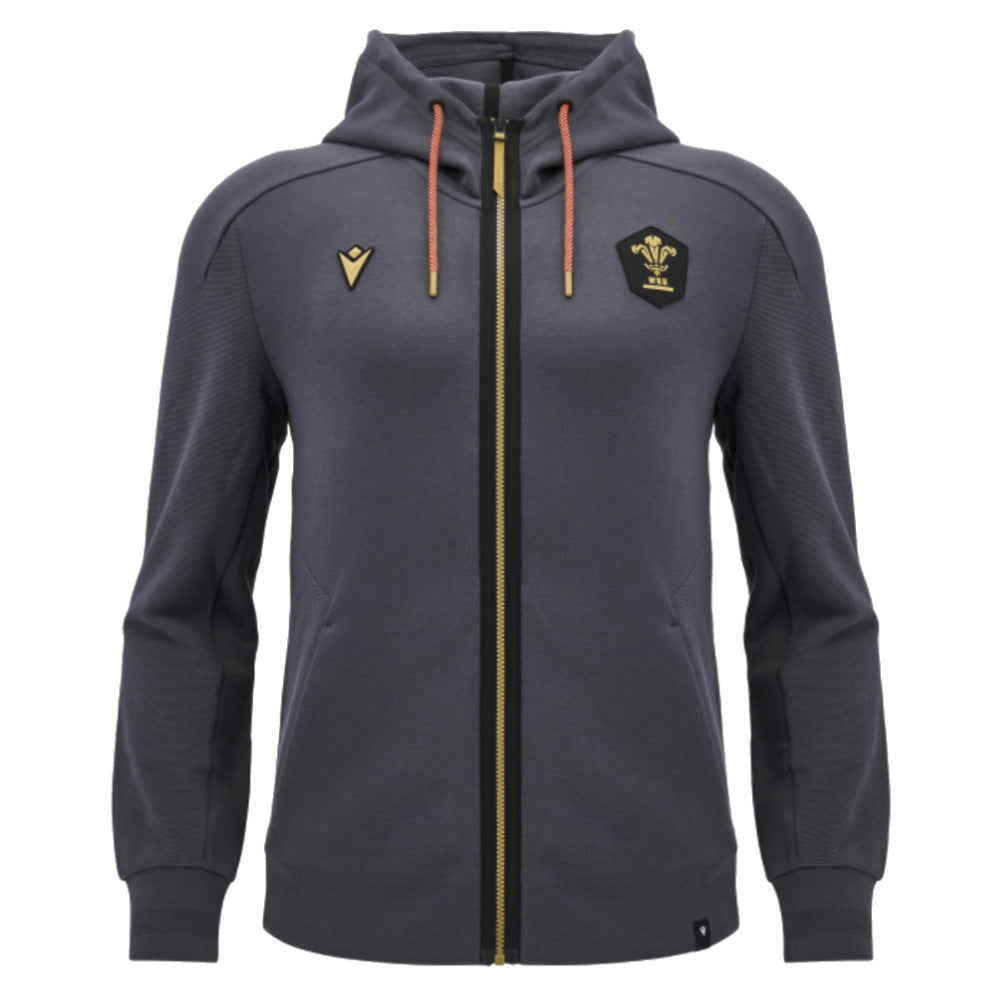 2024-2025 Wales Rugby Ath Travel Full Zip Hoody Product - Hoodies Macron   