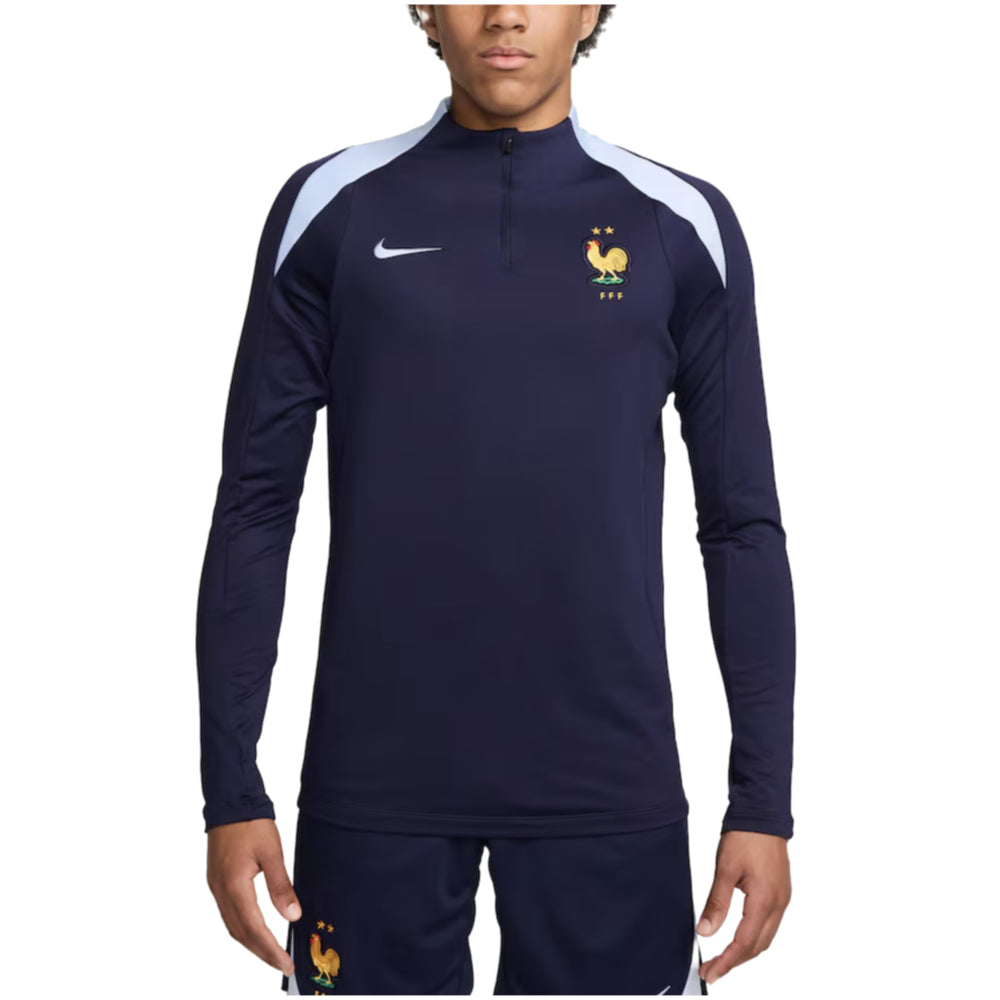 2024-2025 France Strike Dri-Fit Drill Top (Navy) Product - Training Tops Nike