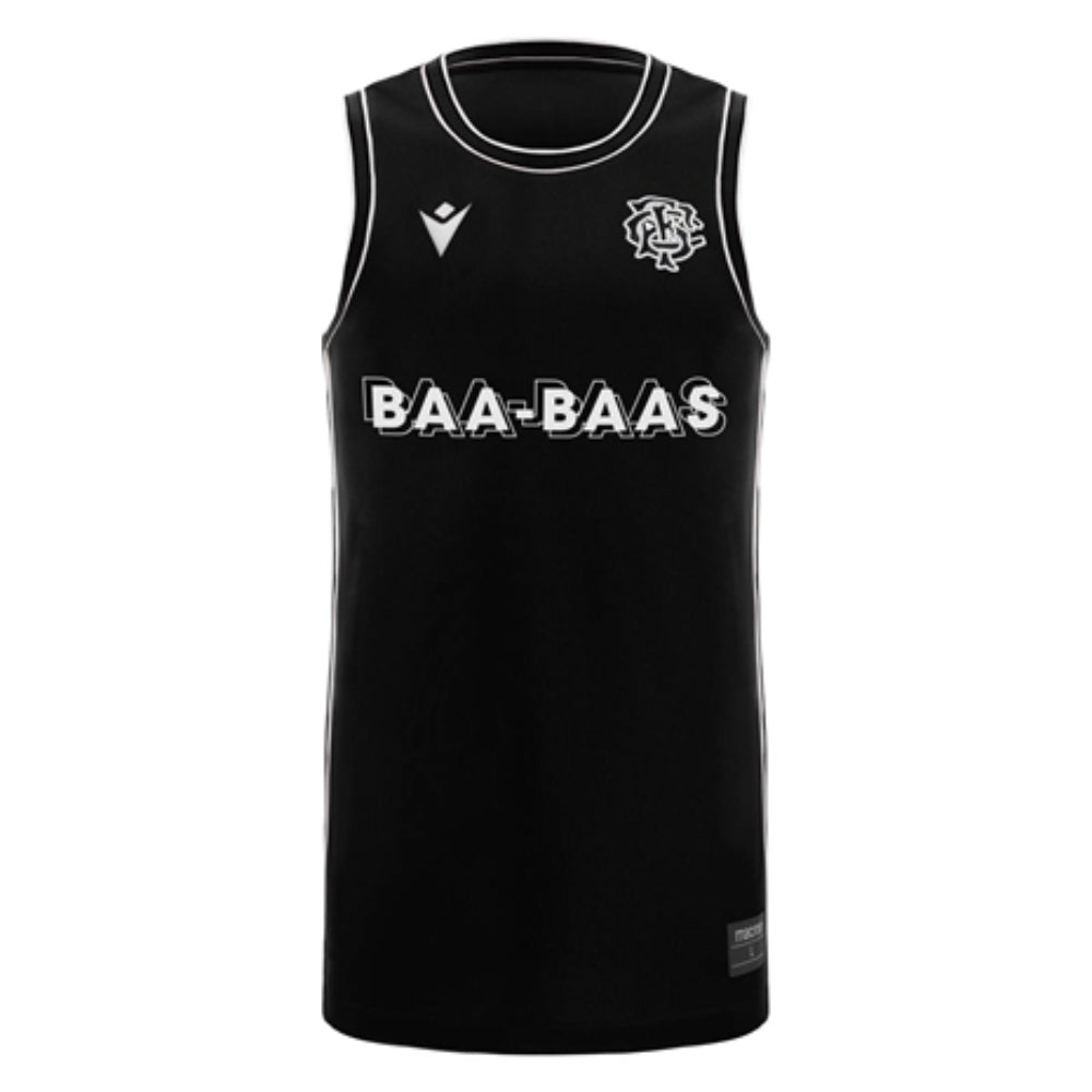 2024-2025 Barbarians Rugby Training Basketball Singlet (Black) Product - Sleeveless Macron