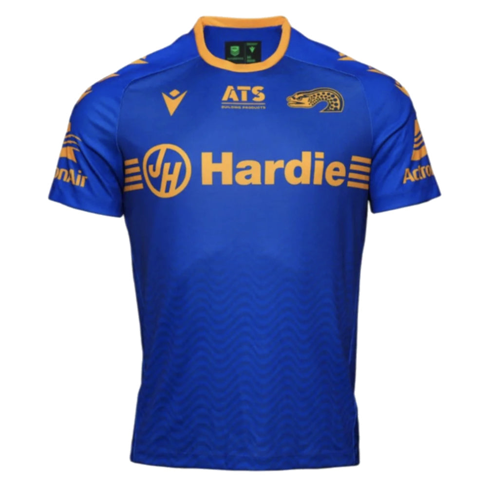 2025 Parramatta Eels Rugby Run Out Shirt (Blue) Product - Training Shirts Macron