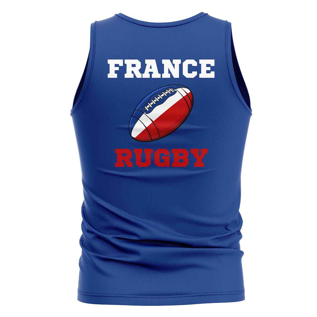 France Rugby Ball Tank Top (Blue) Product - T-Shirt UKSoccershop   