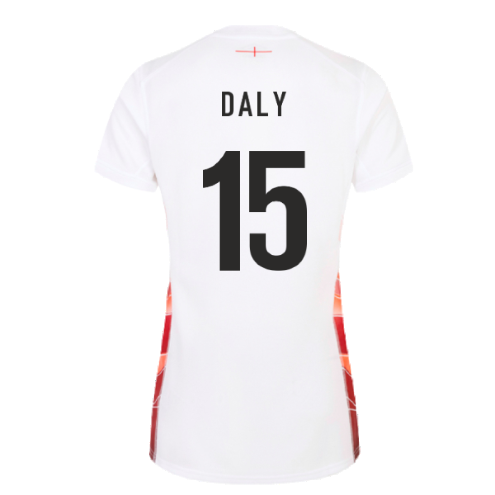 2023-2024 England Rugby Red Roses Rugby Jersey (Ladies) (Daly 15) Product - Hero Shirts Umbro   