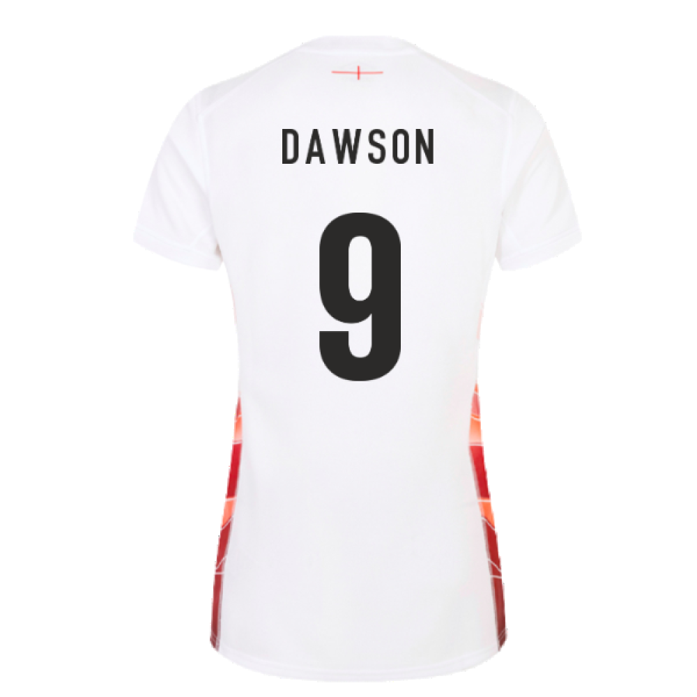 2023-2024 England Rugby Red Roses Rugby Jersey (Ladies) (Dawson 9) Product - Hero Shirts Umbro   