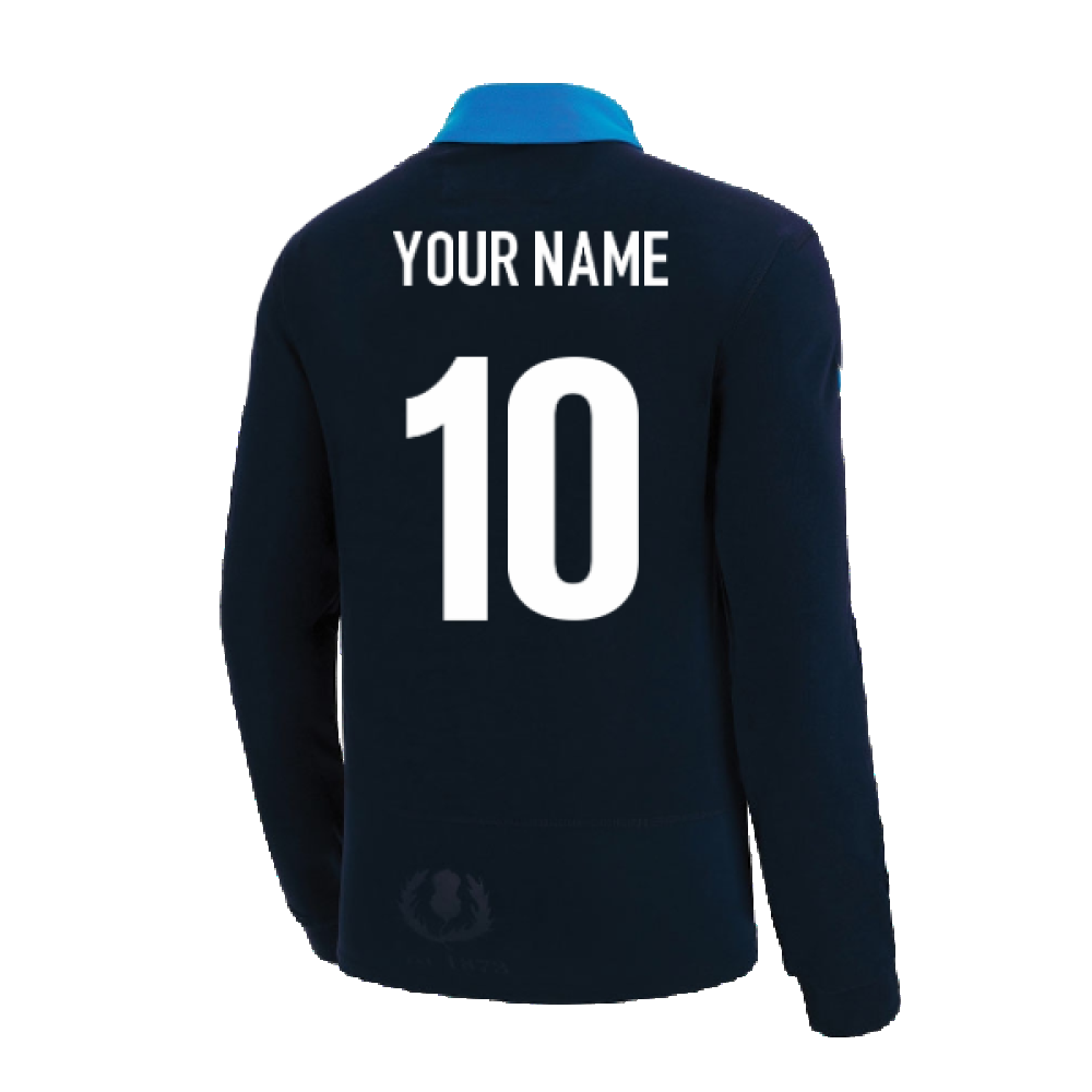 2022-2023 Scotland Home Cotton LS Rugby Shirt (Your Name) Product - Hero Shirts Macron   