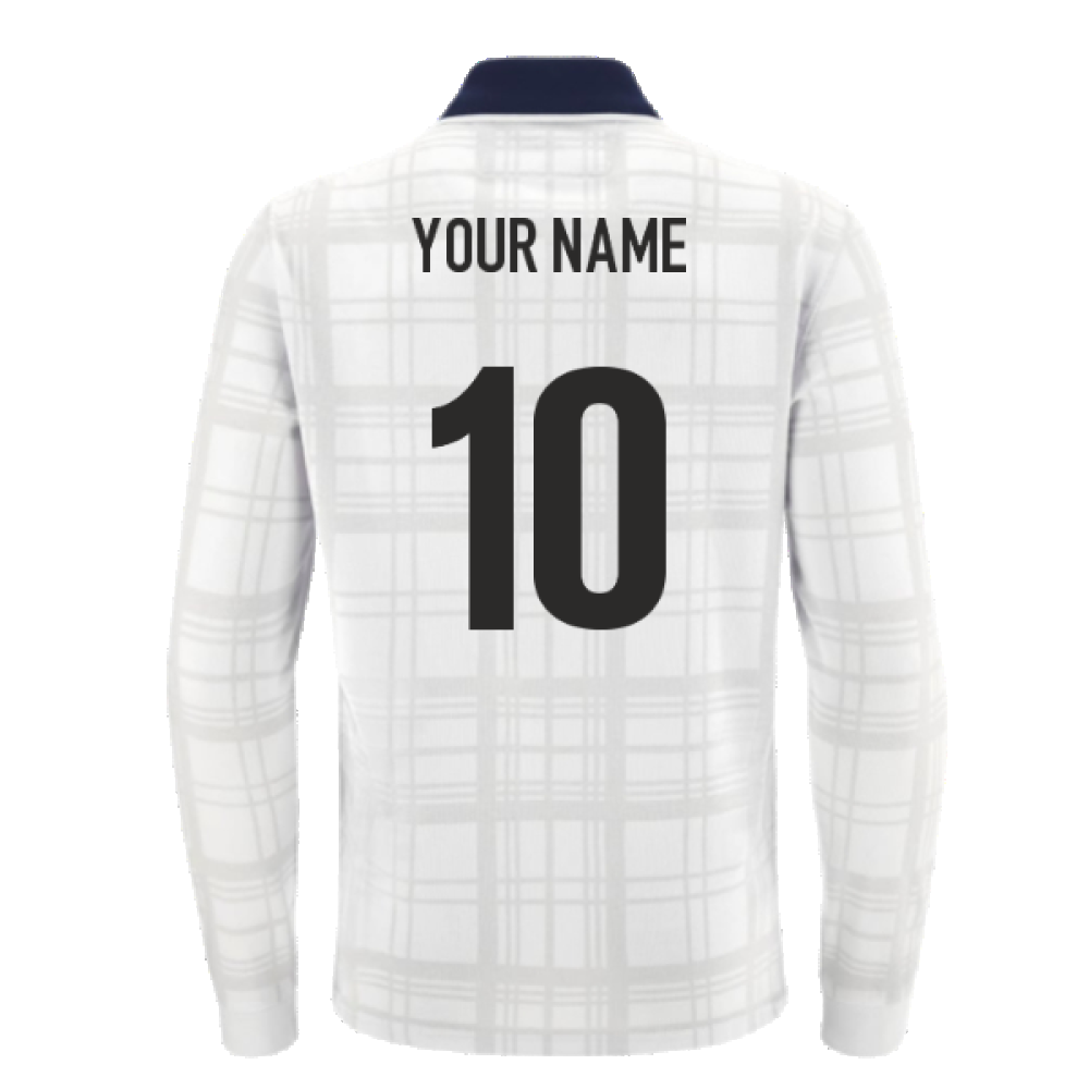 Scotland 2023 RWC Long Sleeve Away Cotton Shirt (Your Name) Product - Hero Shirts Macron   