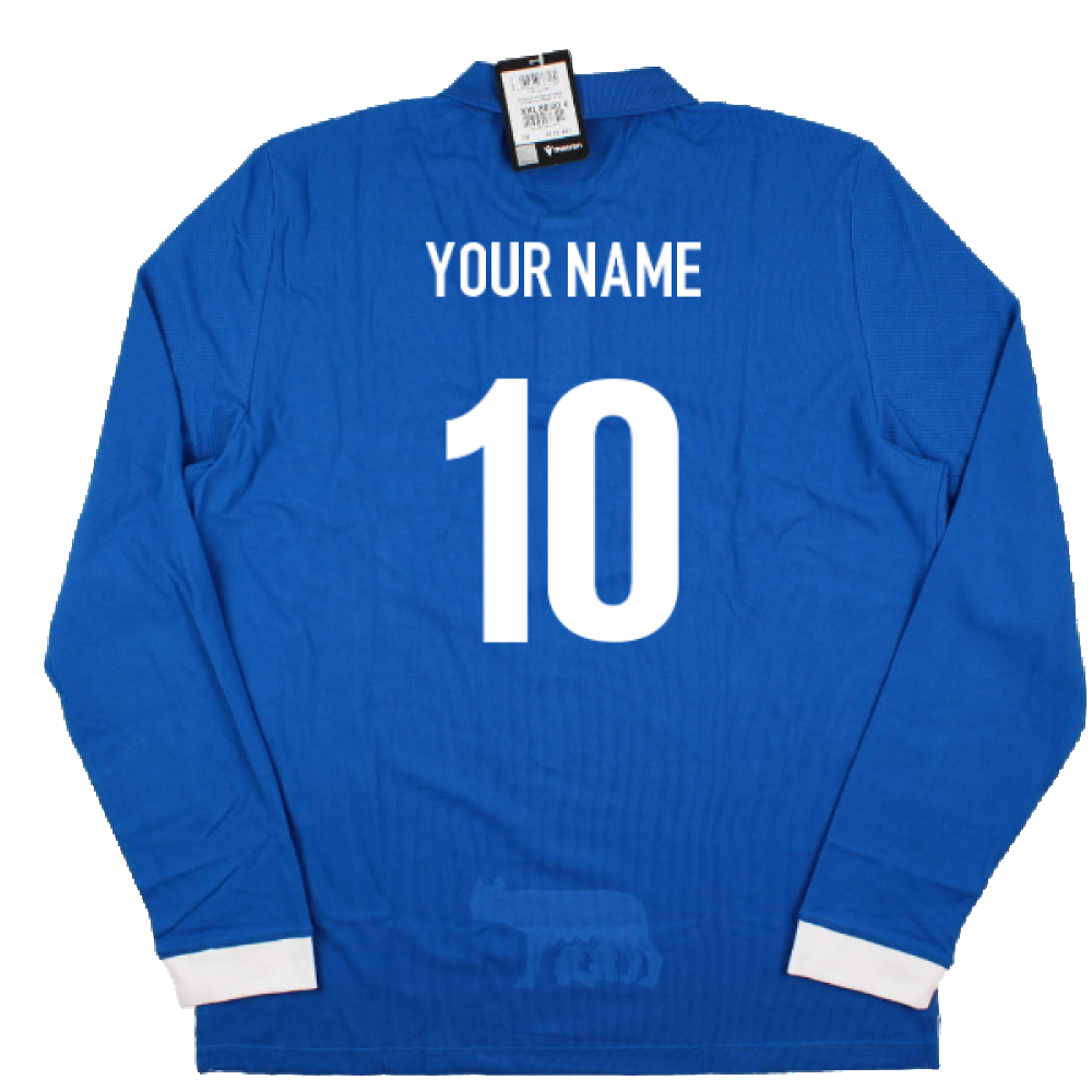 2023-2024 Italy Rugby Home LS Cotton Shirt (Your Name) Product - Hero Shirts Macron   