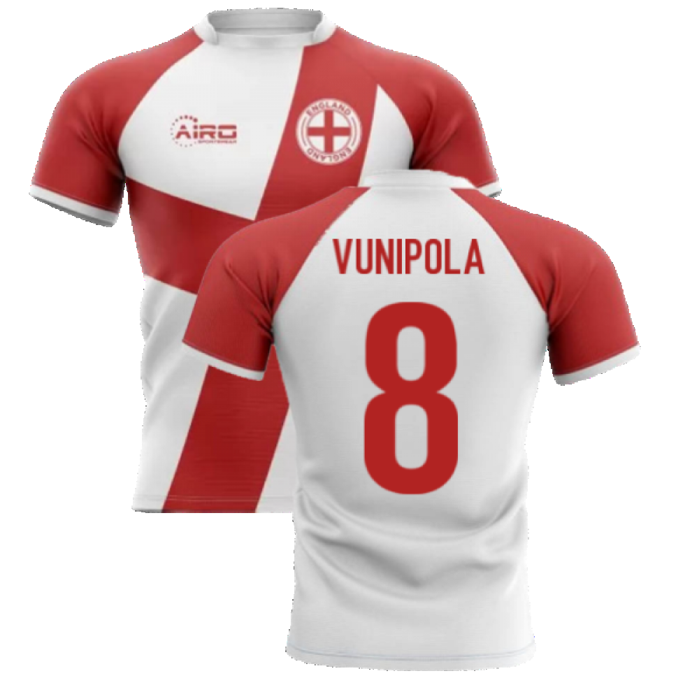 2024-2025 England Flag Concept Rugby Shirt (Vunipola 8) Product - Hero Shirts Airo Sportswear   