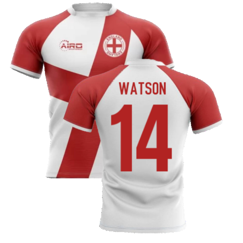 2024-2025 England Flag Concept Rugby Shirt (Watson 14) Product - Hero Shirts Airo Sportswear   