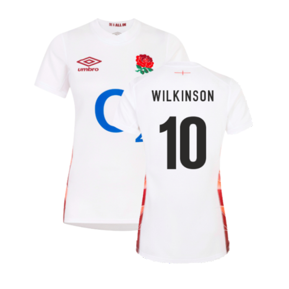 2023-2024 England Rugby Red Roses Rugby Jersey (Ladies) (Wilkinson 10) Product - Hero Shirts Umbro   