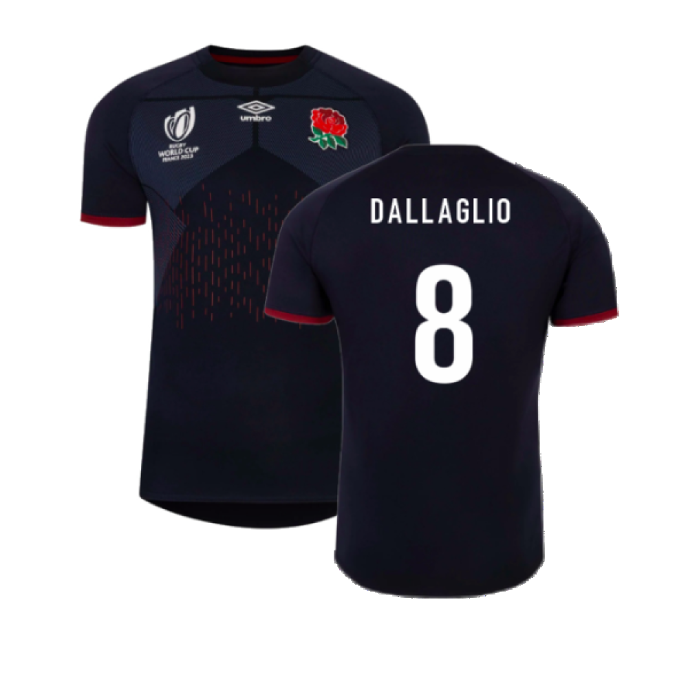 England RWC 2023 Rugby Alternate Jersey (Dallaglio 8) Product - Hero Shirts Umbro   