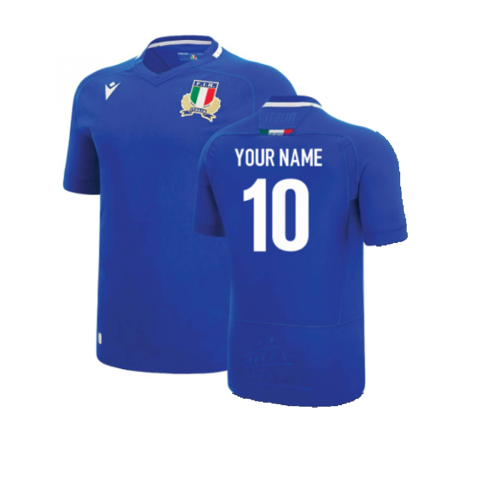 2022-2023 Italy Home Rugby Replica Shirt (Your Name) Product - Hero Shirts Macron   