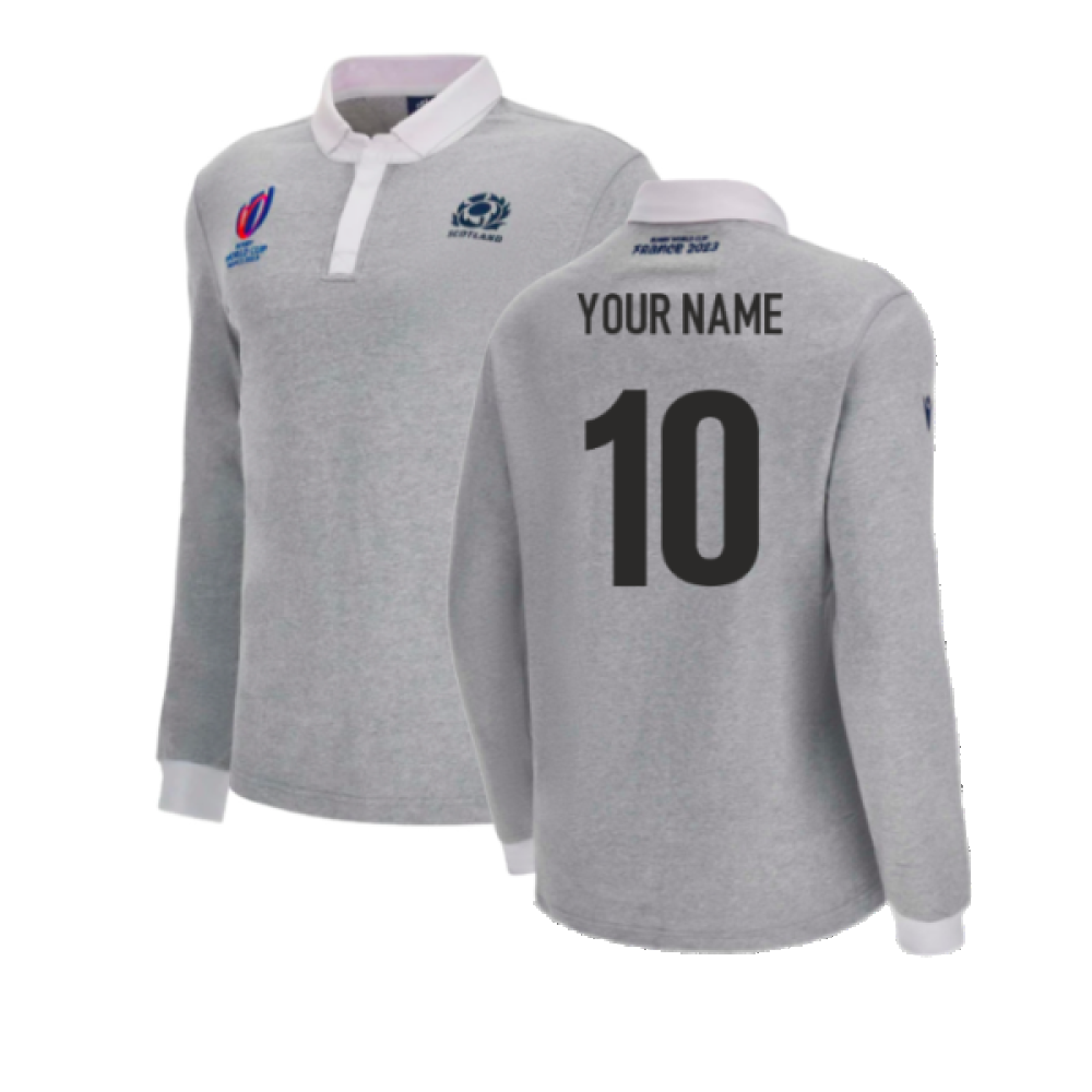 Scotland RWC 2023 Mens Rugby Shirt (Grey) (Your Name)