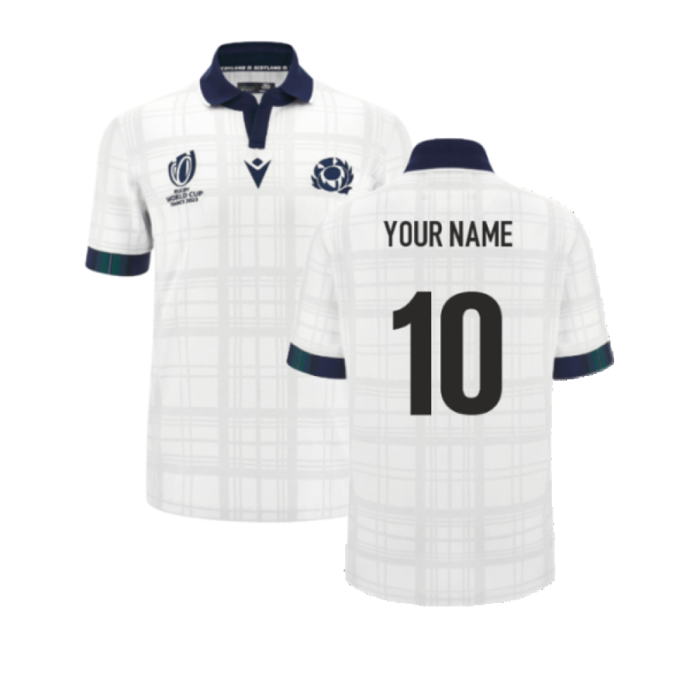 Scotland RWC 2023 Away Cotton Rugby Shirt (Your Name) Product - Hero Shirts Macron   