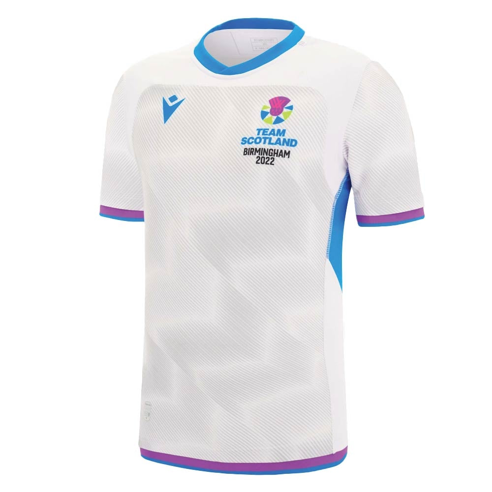 2022 Scotland Commonwealth Games Away Rugby Shirt (Your Name) Product - Hero Shirts Macron   