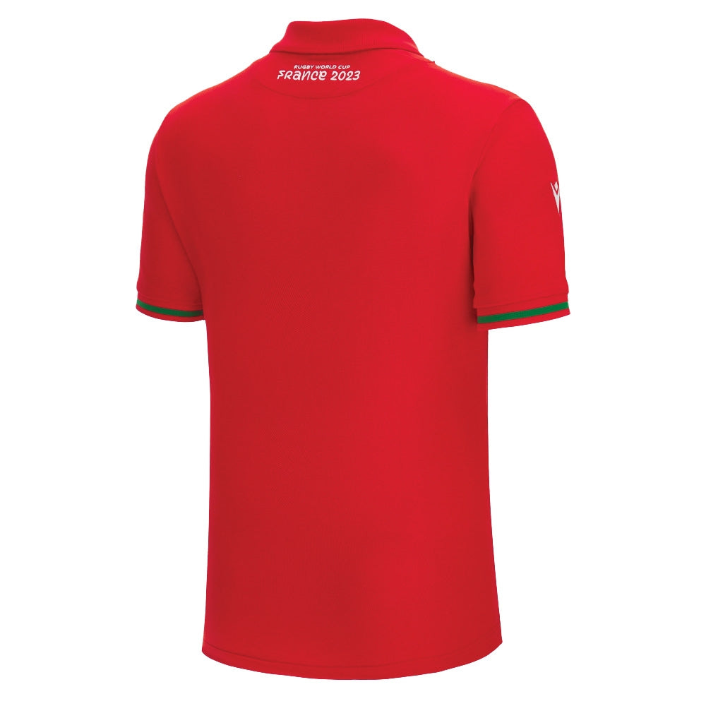 Wales RWC 2023 Rugby Fan Polo Shirt (Red) Product - Polo Shirts Macron   