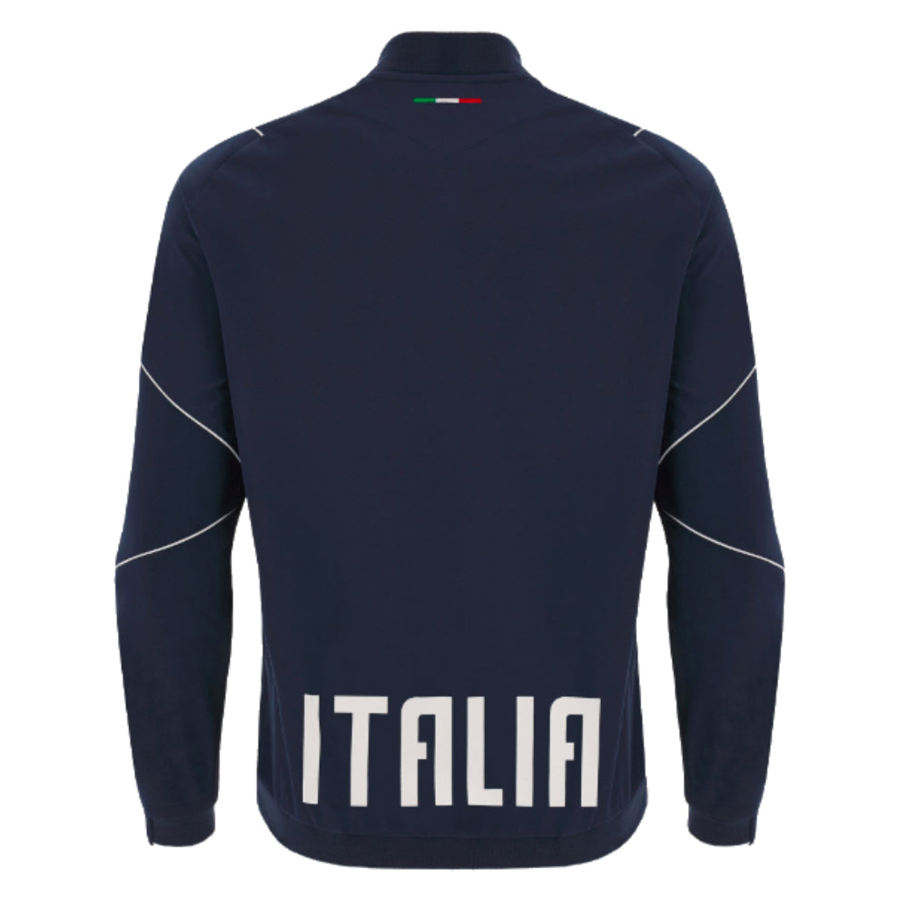 2023-2024 Italy Rugby Anthem Jacket (Navy) Product - Jackets Macron   