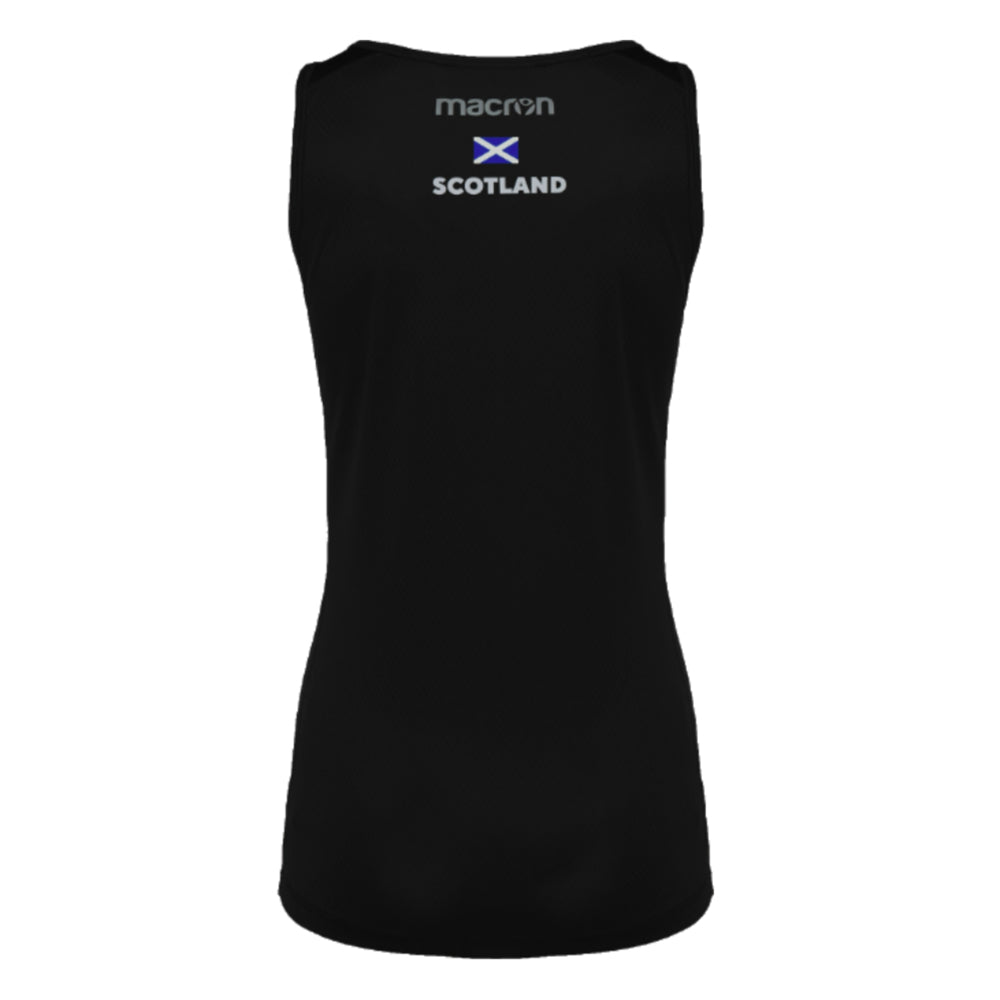 2023-2024 Scotland Rugby Training Singlet (Black) - Ladies (Your Name) Product - Hero Shirts Macron   