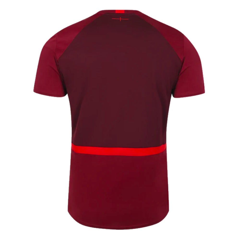 2023-2024 England Rugby Gym Tee (Tibetan Red) (Your Name) Product - Hero Shirts Umbro   