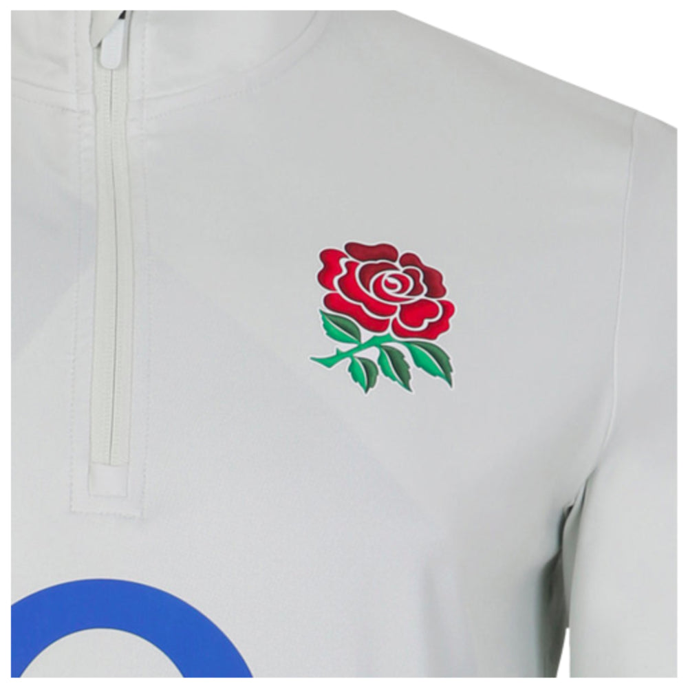 2023-2024 England Rugby Warm Up Mid Layer Top (White) Product - Training Tops Umbro   